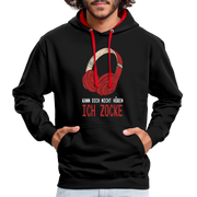 Gaming Kann dich nicht Hören ich Zocke Gamer Hoodie - Schwarz/Rot