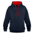 Wikinger Totenkopf See You In Valhalla Hoodie Rückendruck - Navy/Rot