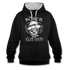 Totenkopf Böser alter Mann Lustiger Hoodie - Schwarz/Grau meliert