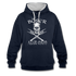 Totenkopf Böser alter Mann Lustiger Hoodie - Navy/Grau meliert