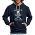 Totenkopf Böser alter Mann Lustiger Hoodie - Navy/Grau meliert