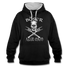 Totenkopf Böser alter Mann Lustiger Hoodie - Schwarz/Grau meliert