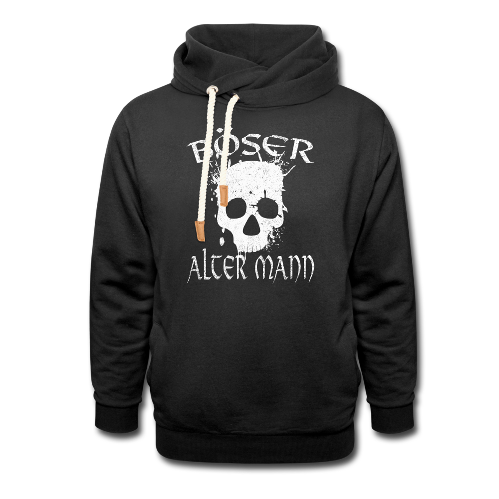 Totenkopf Böser alter Mann Lustiger Unisex Schalkragen Hoodie - Schwarz