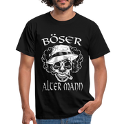 Totenkopf Böser alter Mann Lustiges T-Shirt - Schwarz
