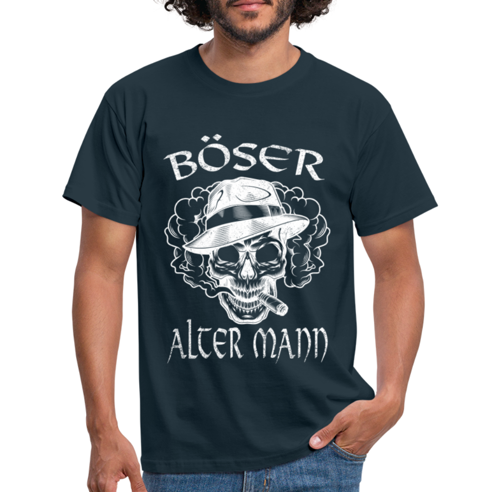 Totenkopf Böser alter Mann Lustiges T-Shirt - Navy