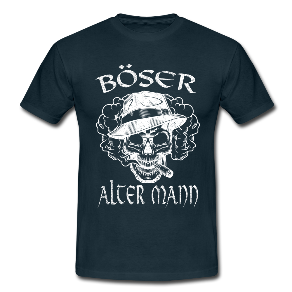 Totenkopf Böser alter Mann Lustiges T-Shirt - Navy