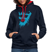 Gamer Zocken WASD Tasten Lustiger Gaming Premium Hoodie - Navy/Rot