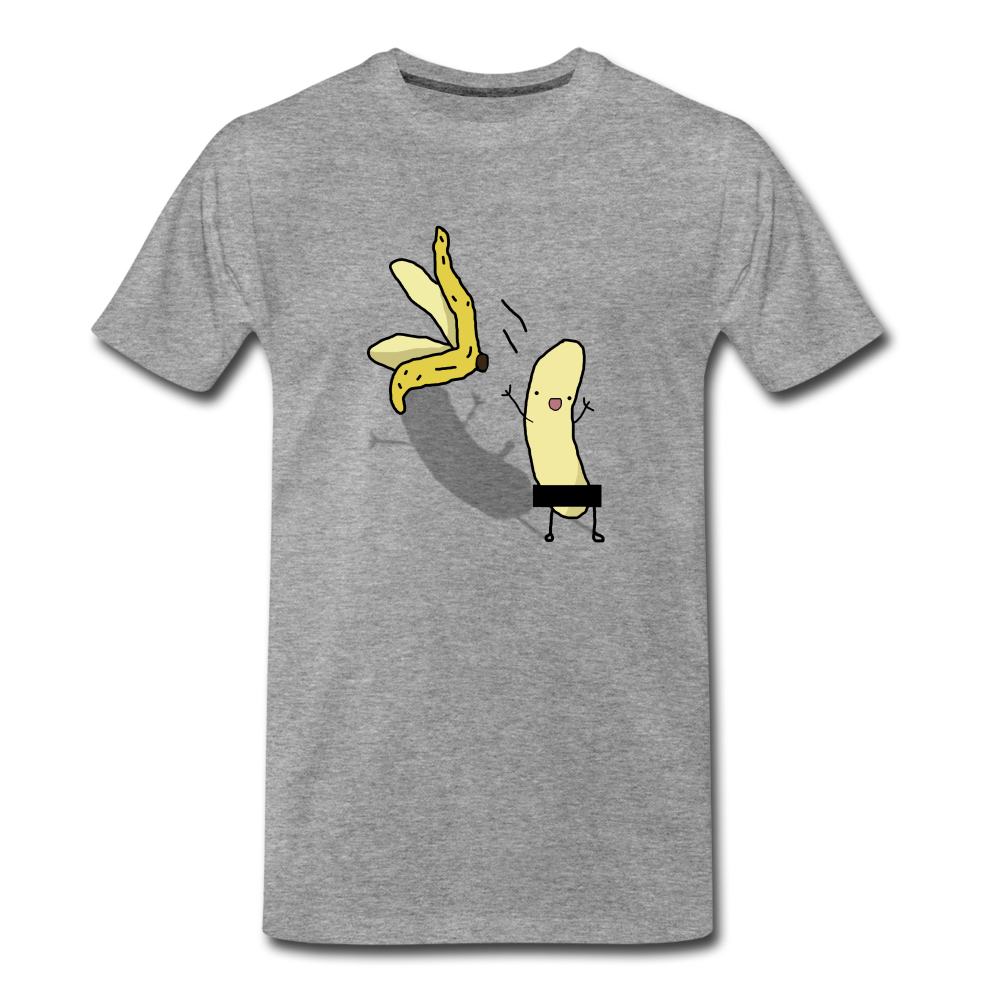 Strippende Banane Lustiges Premium T-Shirt - Grau meliert