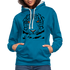 Majestätischer Tiger Hoodie - Pfauenblau/Grau meliert