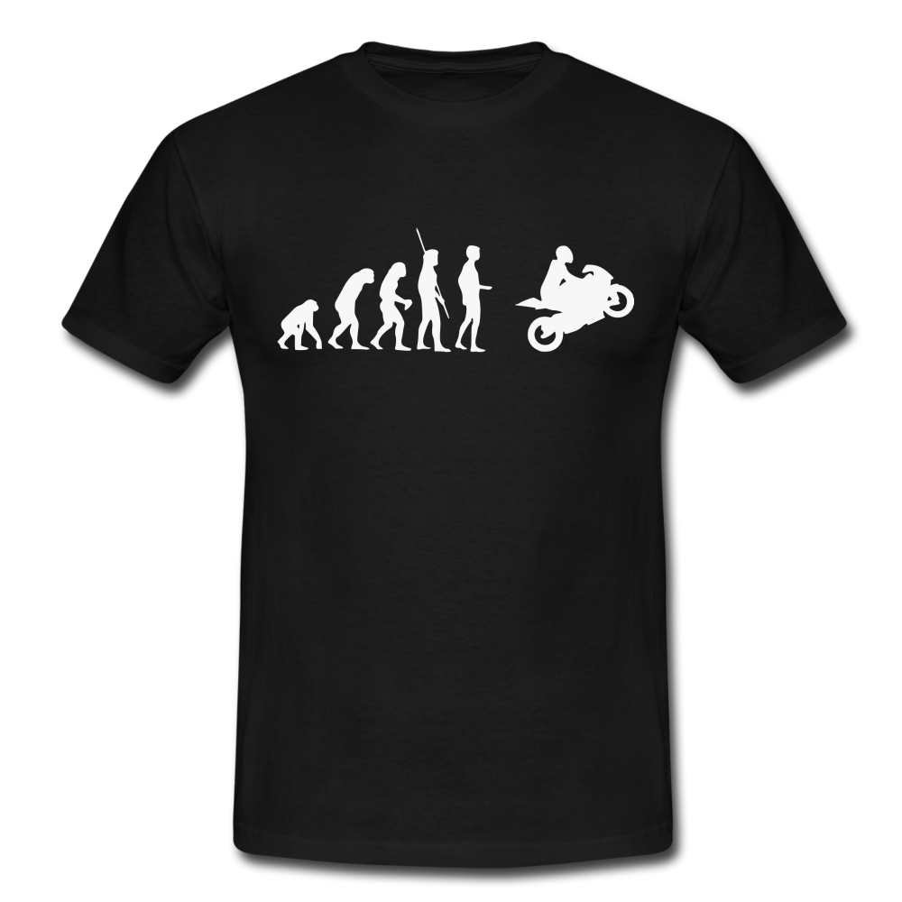 Biker Motorradfahrer Evolution Geschenkidee T-Shirt - Schwarz