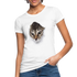 Süße Katze schaut durch zerrissenes Shirt Frauen Bio-T-Shirt - Weiß