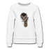 Süße Katze schaut durch zerrissenes Pullover Frauen Premium Pullover - Weiß