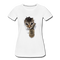 Süße Katze schaut durch zerrissenes Shirt Frauen Premium T-Shirt - Weiß