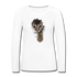 Süße Katze schaut durch zerrissenes Shirt Frauen Premium Langarmshirt - Weiß