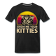 Katzenliebhaber T-Shirt Show me your Kitties Retro Style - Schwarz
