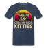Katzenliebhaber T-Shirt Show me your Kitties Retro Style - Navy