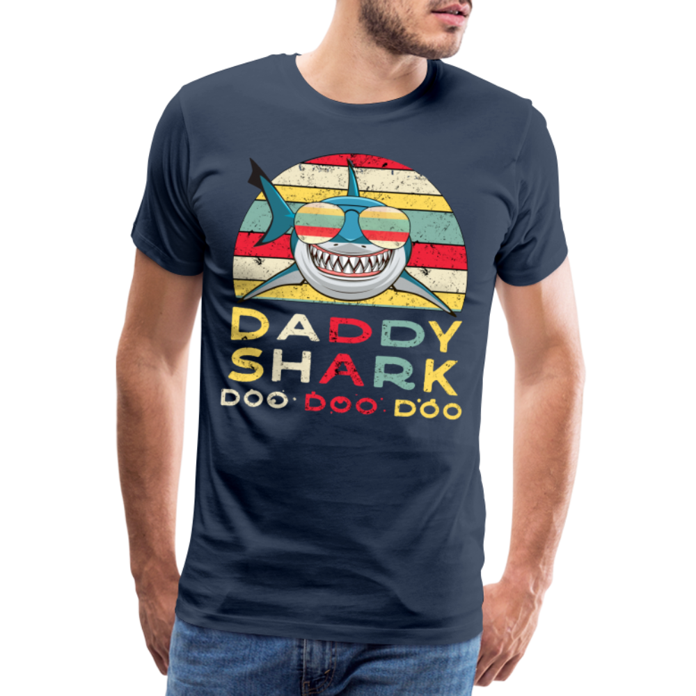 Vater Papa T-Shirt Daddy Shark Doo Doo Doo Geschenkidee - Navy
