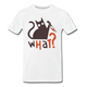 Lustiges Katzen T-Shirt Katze mit Messer WHAT? Geschenkidee - Weiß