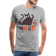Lustiges Katzen T-Shirt Katze mit Messer WHAT? Geschenkidee - Grau meliert