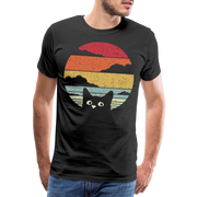 Katzenliebhaber süße Katze Retro Style Geschenk T-Shirt - Schwarz