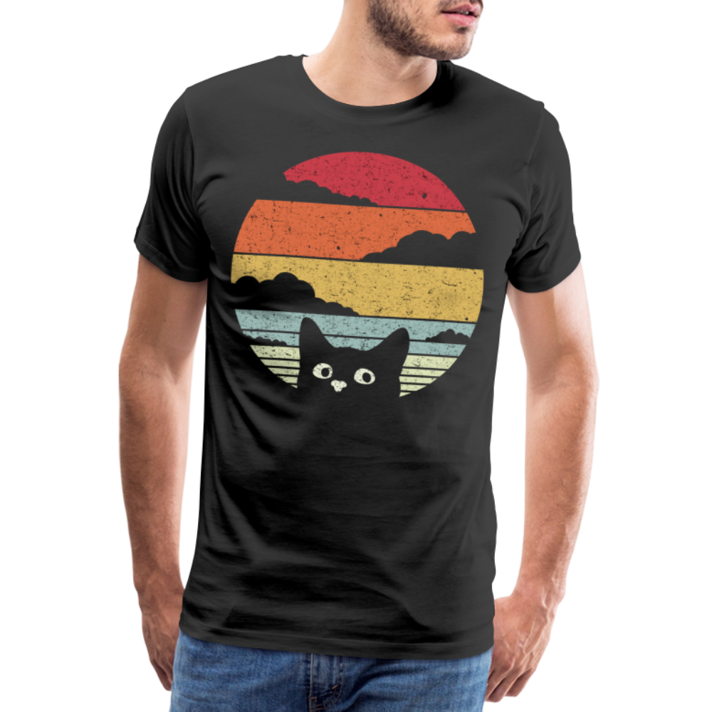 Katzenliebhaber süße Katze Retro Style Geschenk T-Shirt - Schwarz