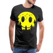 Smiley Wald und Natur T-Shirt - Schwarz