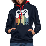 Gamer Geschenk Zocker Controller Video Games Hoodie - Navy/Rot