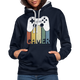 Gamer Geschenk Zocker Controller Video Games Hoodie - Navy/Grau meliert