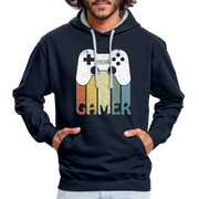 Gamer Geschenk Zocker Controller Video Games Hoodie - Navy/Grau meliert