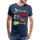 Gitarre Retro Style Musik Fans Gitarrist T-Shirt Geschenk - Navy