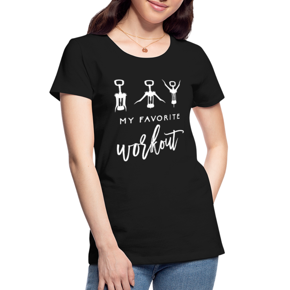 Korkenzieher Workout my favorite workout Lustiges Frauen Bio T-Shirt - Schwarz