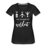 Korkenzieher Workout my favorite workout Lustiges Frauen Bio T-Shirt - Schwarz