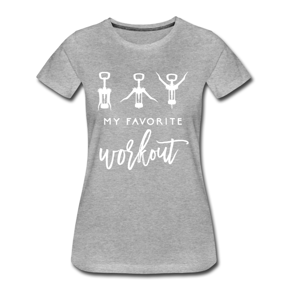 Korkenzieher Workout my favorite workout Lustiges Frauen Bio T-Shirt - Grau meliert