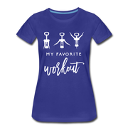 Korkenzieher Workout my favorite workout Lustiges Frauen Bio T-Shirt - Königsblau