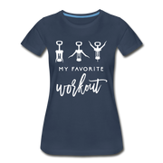 Korkenzieher Workout my favorite workout Lustiges Frauen Bio T-Shirt - Navy