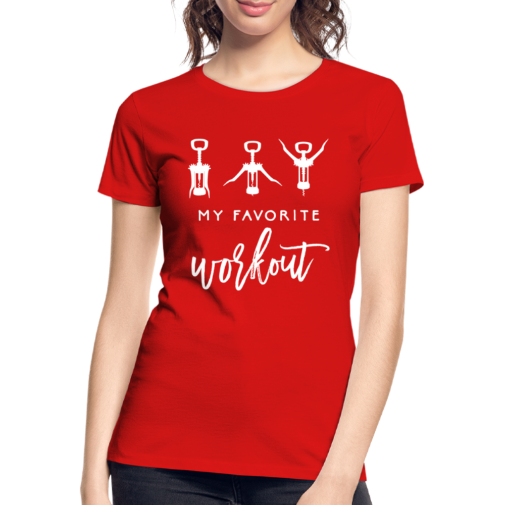 Korkenzieher Workout my favorite workout Lustiges Frauen Bio T-Shirt - Rot