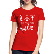 Korkenzieher Workout my favorite workout Lustiges Frauen Bio T-Shirt - Rot
