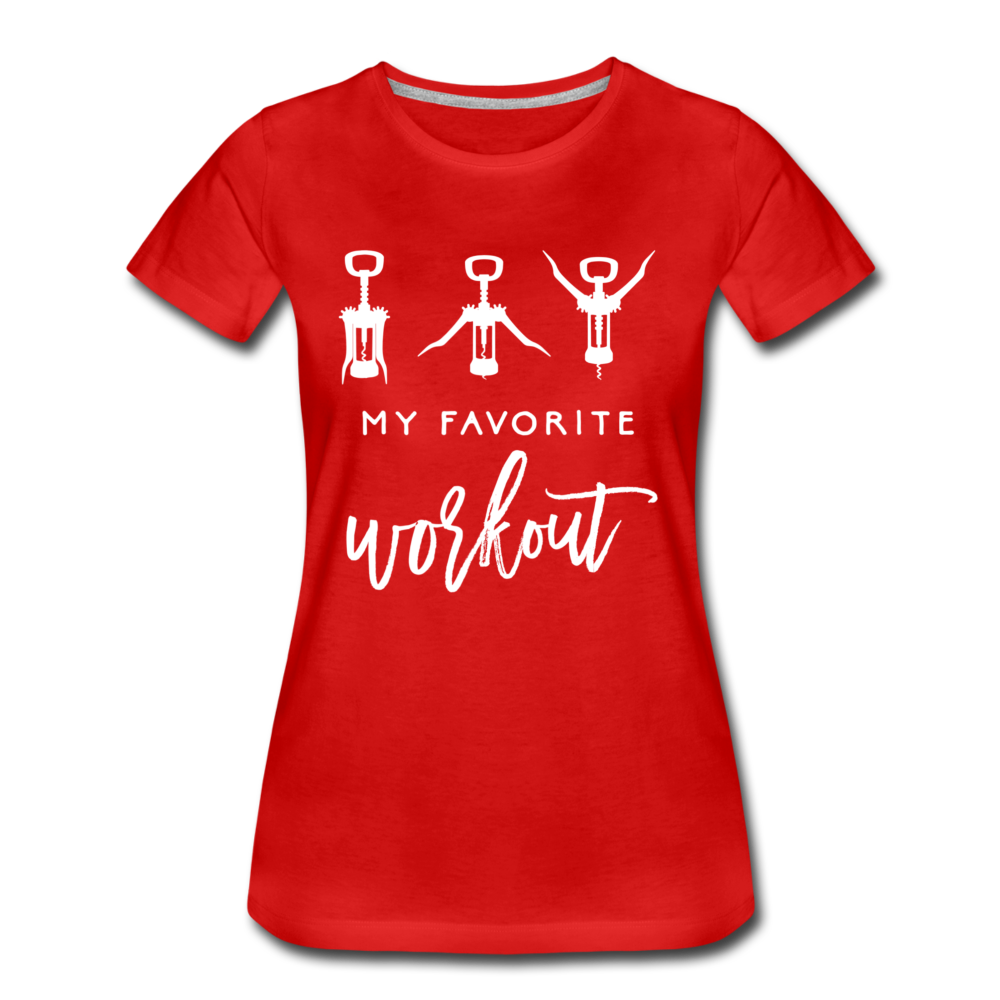 Korkenzieher Workout my favorite workout Lustiges Frauen Bio T-Shirt - Rot