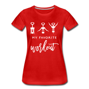 Korkenzieher Workout my favorite workout Lustiges Frauen Bio T-Shirt - Rot