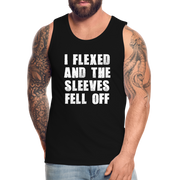 I flexed and the sleeves fell off lustiges Tank Top - Schwarz