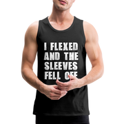 I flexed and the sleeves fell off lustiges Tank Top - Schwarz