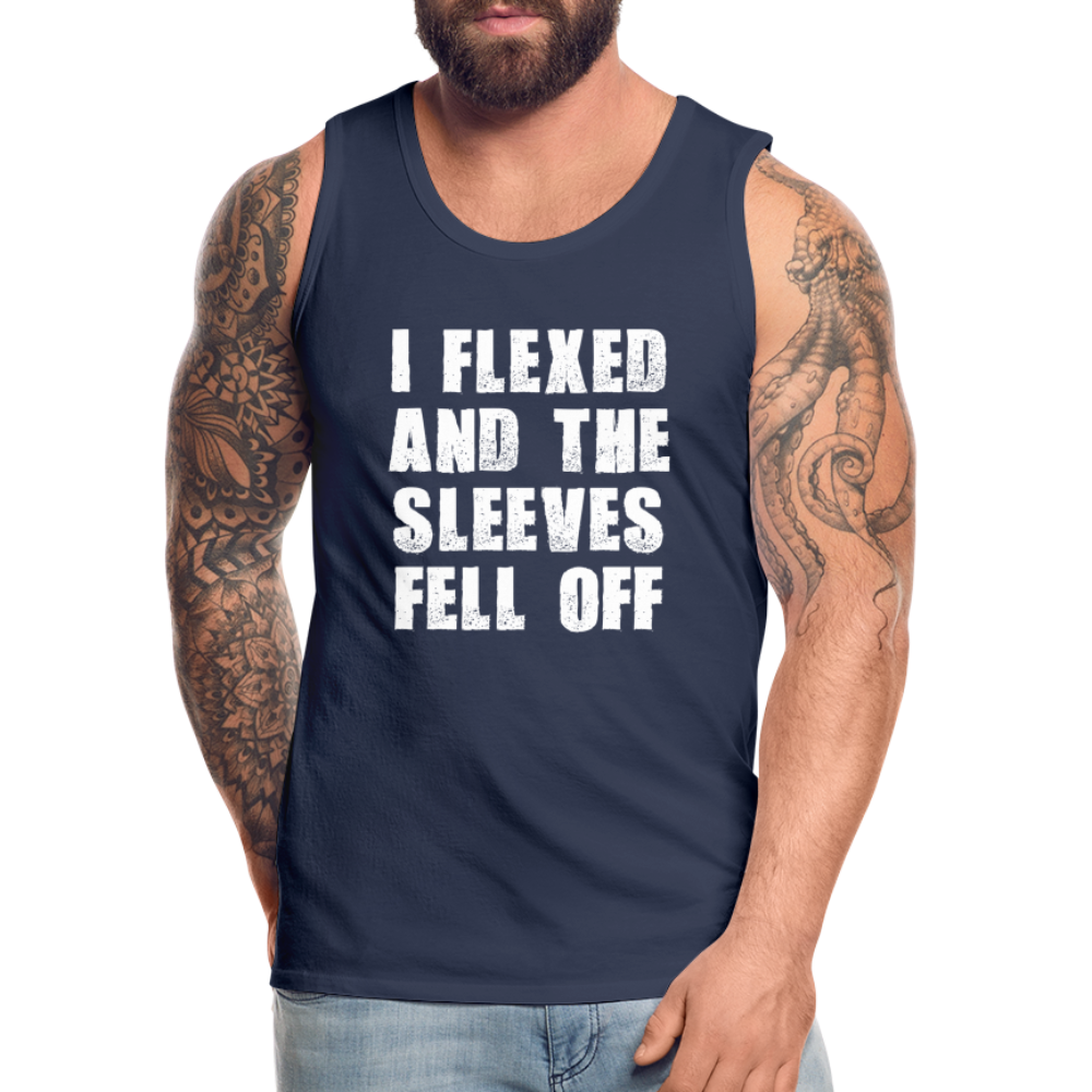 I flexed and the sleeves fell off lustiges Tank Top - Navy