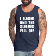 I flexed and the sleeves fell off lustiges Tank Top - Navy