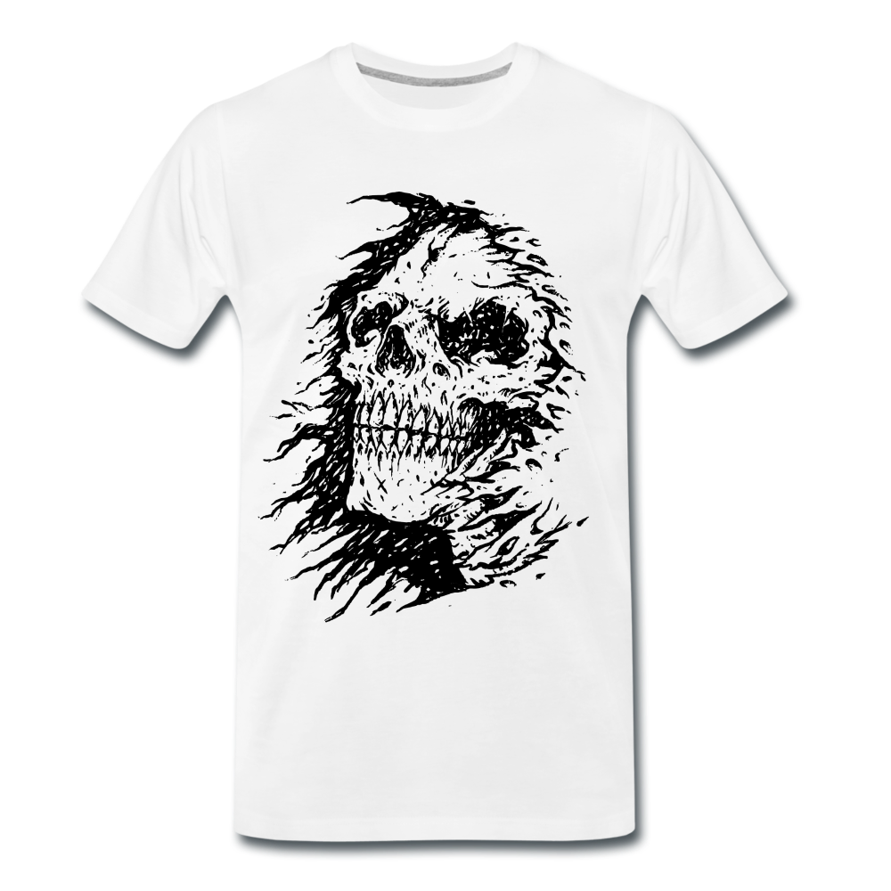 Totenkopf Biker Hölle T-Shirt - Weiß