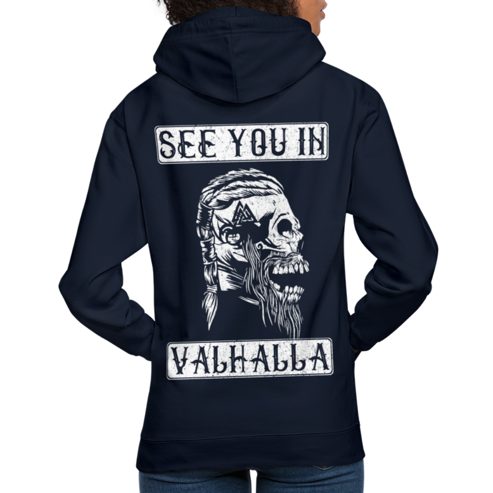 Wikinger Viking Totenkopf See You in Valhalla Unisex Hoodie - Navy