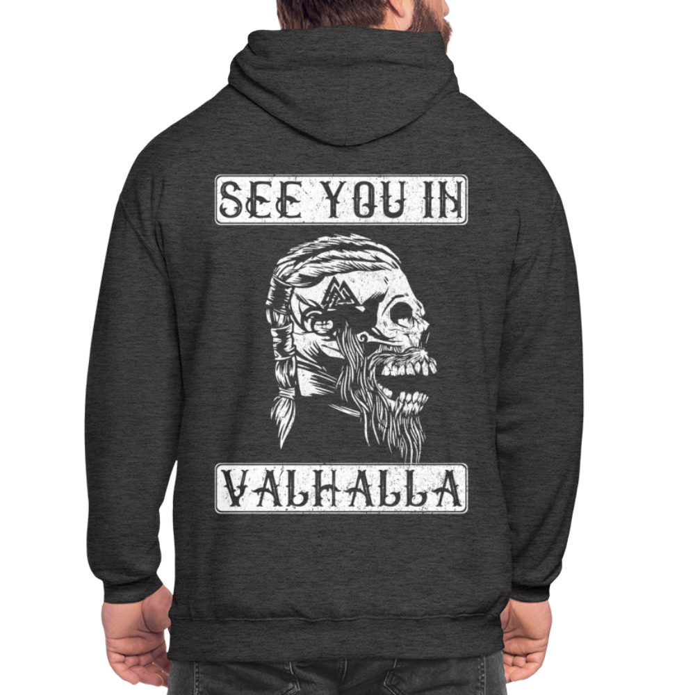 Wikinger Viking Totenkopf See You in Valhalla Unisex Hoodie - Anthrazit