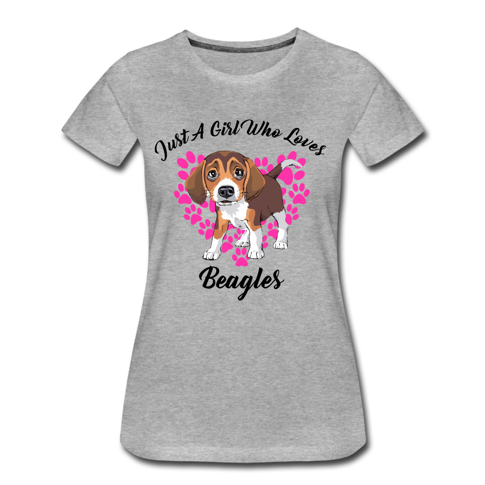 Hundeliebhaberin Beagle Ein Mädchen was Beagles liebt T-Shirt - Grau meliert