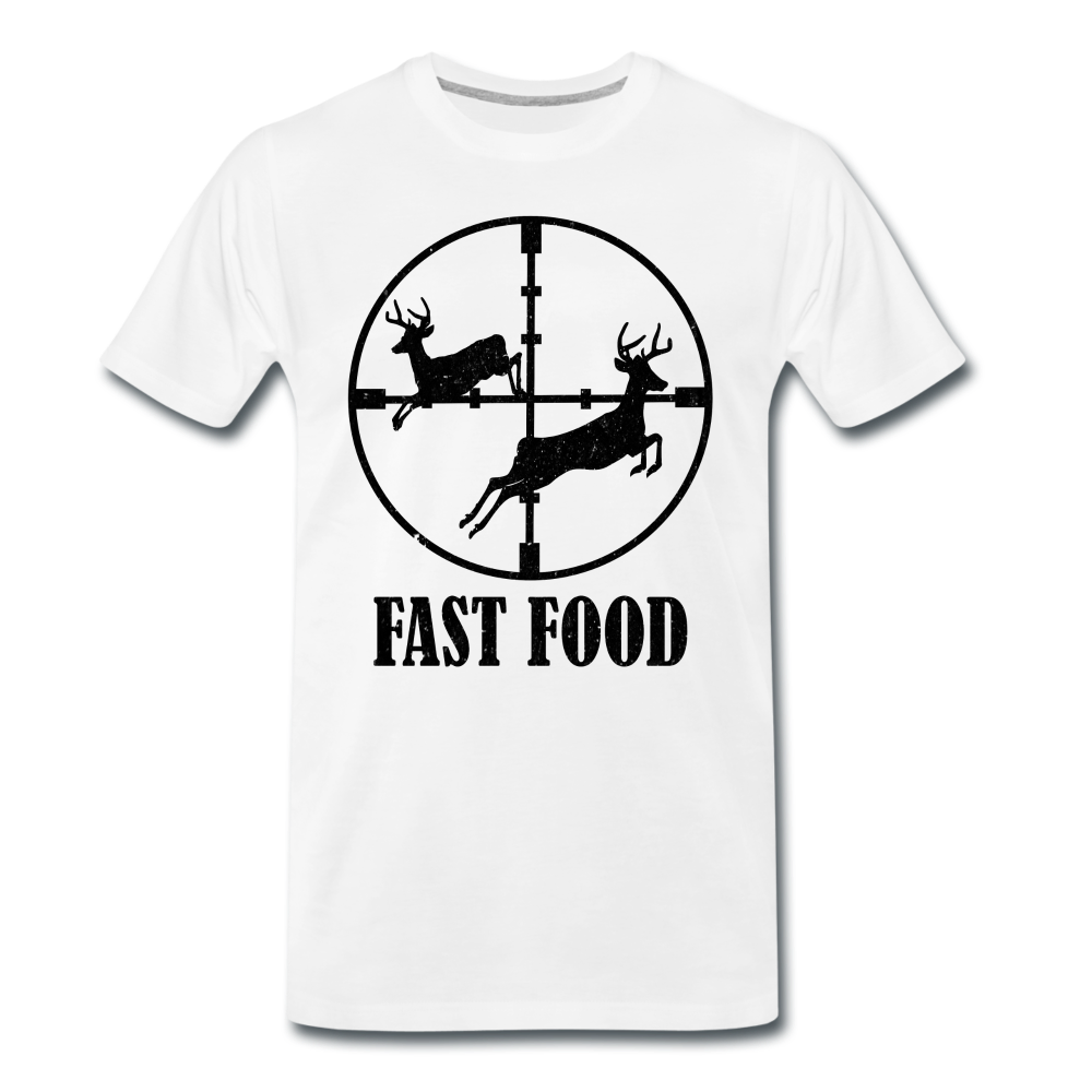 Jäger Wild jagen Fast Food Lustiges T-Shirt - Weiß