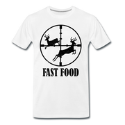 Jäger Wild jagen Fast Food Lustiges T-Shirt - Weiß