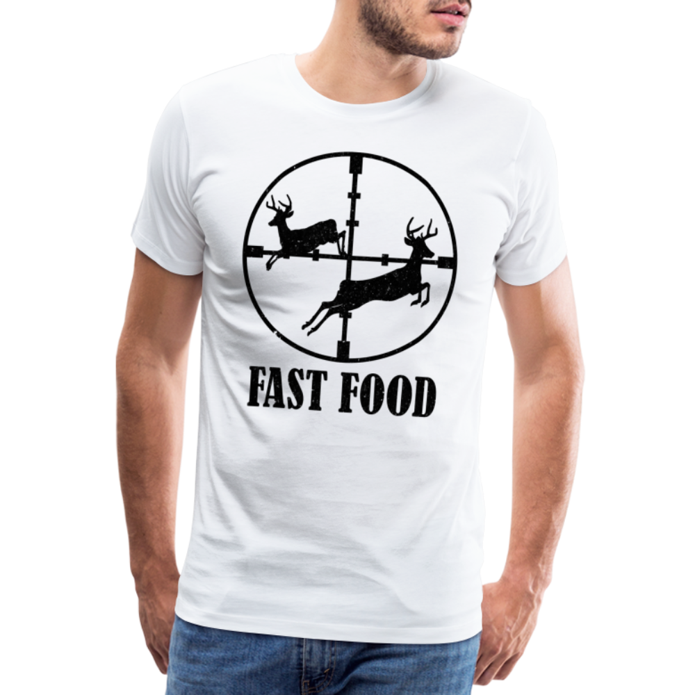 Jäger Wild jagen Fast Food Lustiges T-Shirt - Weiß